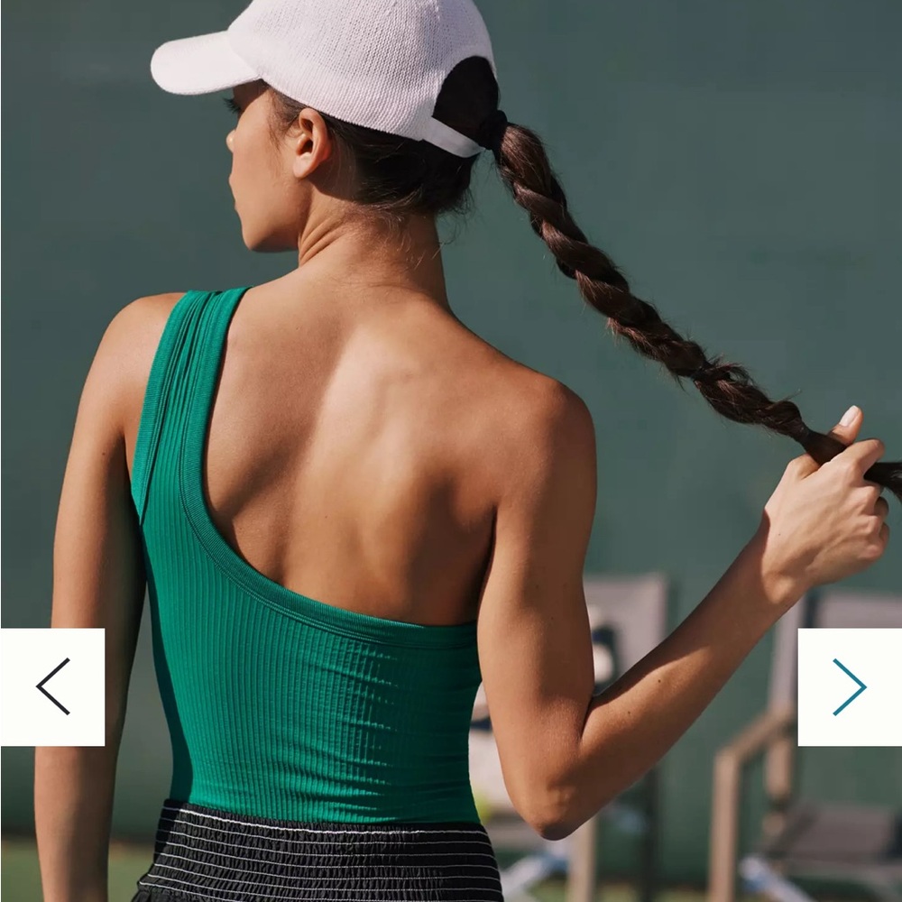 New with tags— Anthropologie one shoulder ribbed bodysuit